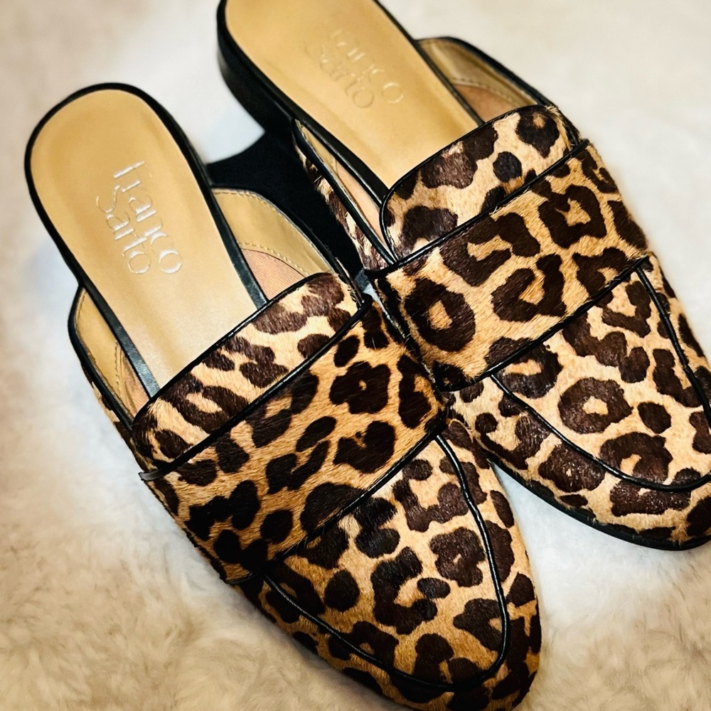 Franco Sarto Leopard Print, Open Pointed Slip-On - Mules - Size 7.5!